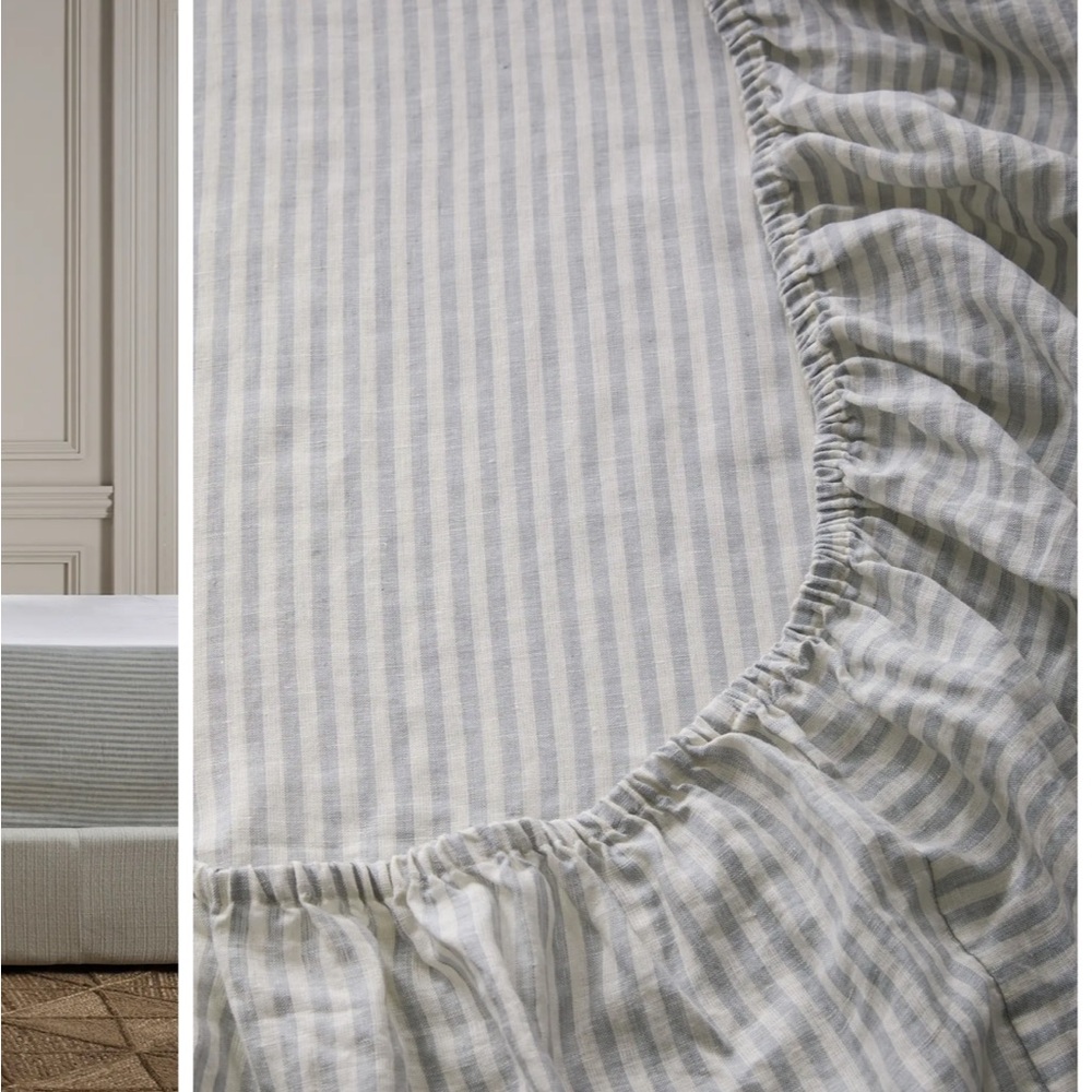European Linen Stripe Sheet Set